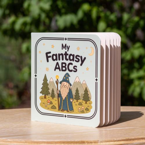 Fantasy ABC Board Book, Wizard Dragon Alphabet Baby Gift, Nerdy Baby Shower Gift, Geeky Baby Book