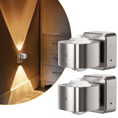 L LOHAS LED Night Light Projector, Night Lights Plug into Wall, Dusk to Dawn Sensor, Silver Swivel Nightlight for Kids, Soft White Ambient Lighting for Bathroom, Gaming Room,2 Pack