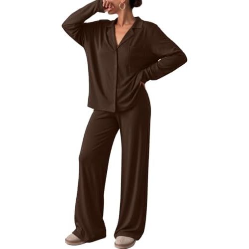 Trendy Queen Women Pajamas Set Sleepwear Fall 2 Piece Soft Lounge Pjs