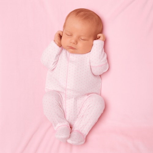 Mini Dots Footie - Pink