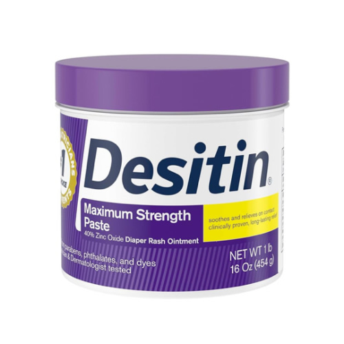 Desitin Maximum Strength Baby Diaper Rash Cream, 40% Zinc Oxide for Treatment, Relief & Prevention, Hypoallergenic, Phthalate- & Paraben-Free Paste, Protects Skin For Up To 12 Hours, 16 oz