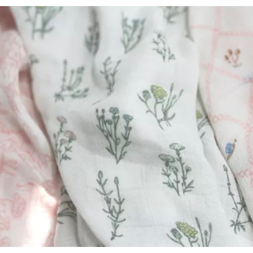 French Floral Silky Swaddles, Pack of 3