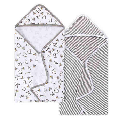 Burt's Bees Baby® 2-Pack Organic Cotton Hooded Towels in  - Heather Gray