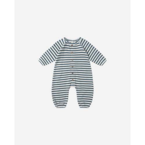 Waffle Long Sleeve Jumpsuit || Ocean Stripe – Quincy Mae