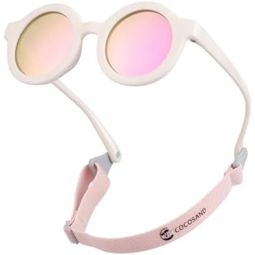 COCOSAND Polarized Baby Sunglasses with Strap & Soft Silicone Nose Pads