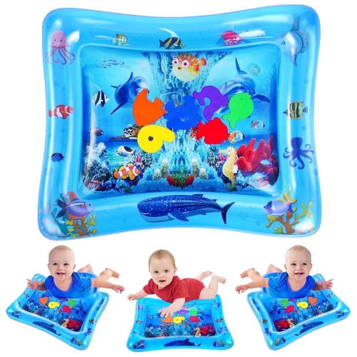 Vatos Newborn Tummy Time Water Play Mat for Crawling, Baby Toy Gifts for 3+ Months