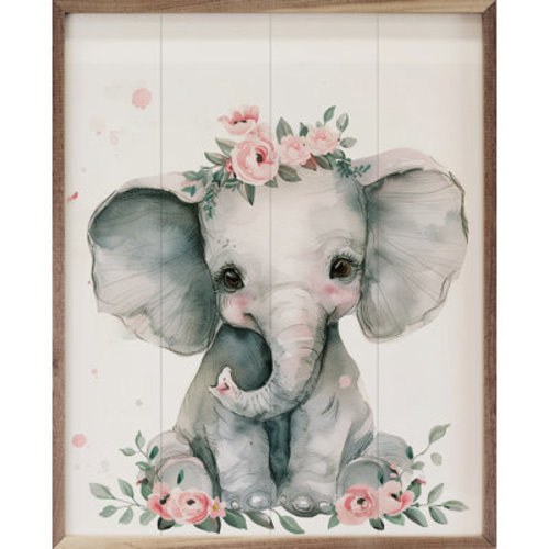 Indigo Safari Nursery Floral Elephant | Wayfair
