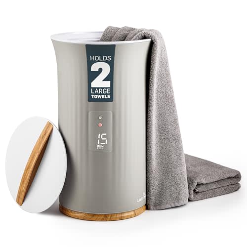 Live Fine Towel Warmer | Bucket Style Luxury Heater with LED Display, Adjustable Timer, Auto Shut-Off | Fits 40” x 70” Oversized Towel - Height 21.25 Inches and 12.9 Inches Wide