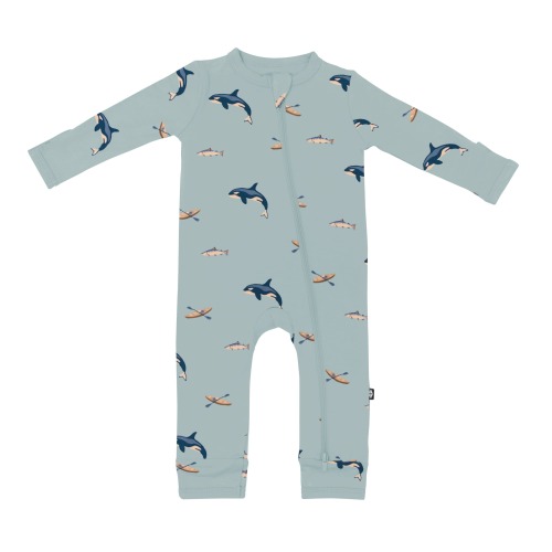 Zippered Romper in Coastline