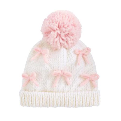 Girls' Crochet Beanie | Chunky Knit Hat with Pom | Mud Pie