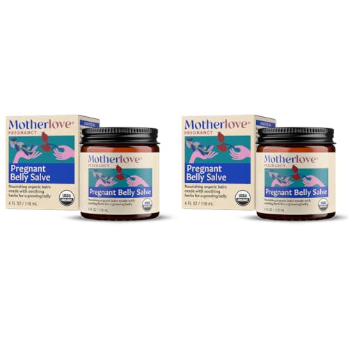Motherlove Pregnant Belly Salve (4 oz) Moisturizing Organic Balm to Use on Growing Belly (Pack of 2)