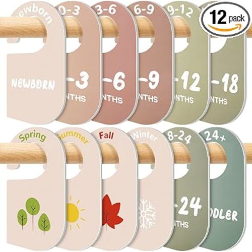 12 Pack Baby Closet Dividers, Durable-Sided Baby Size Closet Dividers