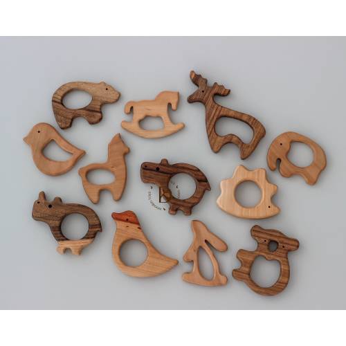 Wooden teethers animal shaped New mom gift Baby shower gift Newborn gift Unique baby gift for expecting mom Pregnancy gift Baptism gifts