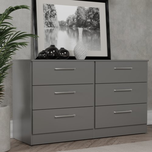 Kappesberg Sofia 50"W 6-Drawer Horizontal Dresser – Modern Bedroom Storage
