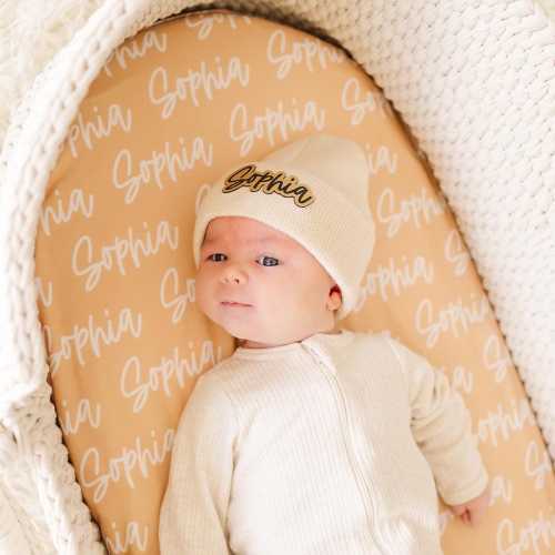 Baby Name Swaddle, Newborn Name Beanie, Infant Name Hat, Hat and Swaddle for Newborn, Baby Hat & Swaddle for Girl, Personalized Baby Swaddle