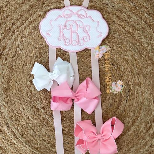 Monogrammed Bow Holder and Organizer - Girls Hairbow Holder - Girls Stocking Stuffer - Girls Baby Shower Gift Idea