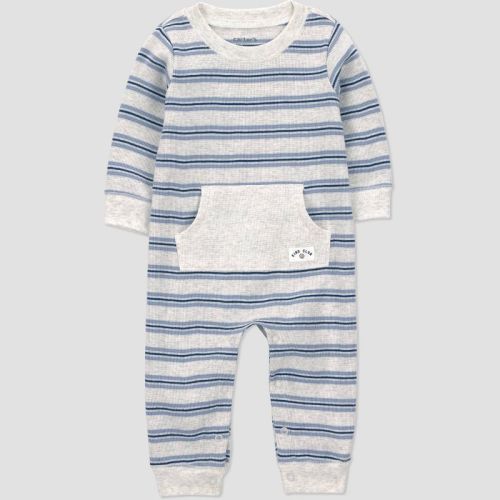 Carter's Just One You®️ Baby Boys' Striped Thermal Romper- Gray