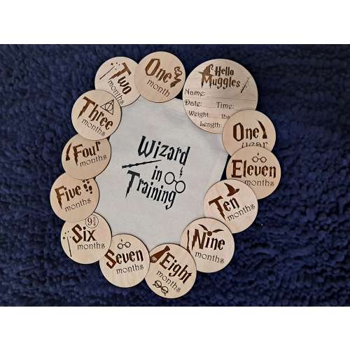 Baby Monthly Milestone  Milestone Wizard in training Milestone Markers Photo props Harry