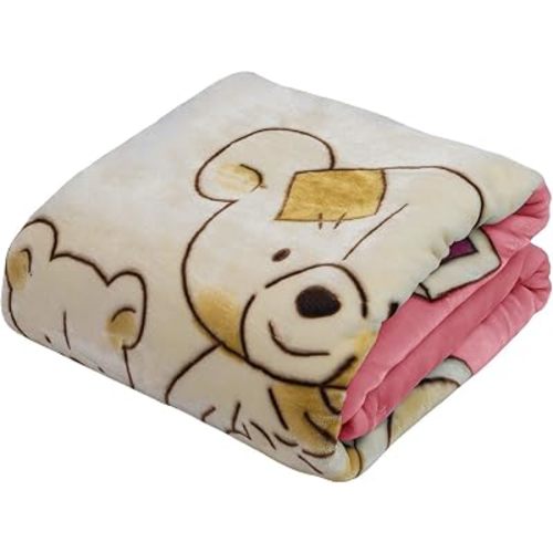 Hearth & Harbor Manta suave y sedosa para cama infantil de minky, ultra afelpada, gruesa y cálida, 39 x 51 pulgadas, estampado de oso