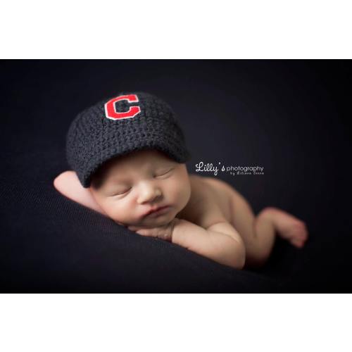 Newborn Baby CLEVELAND INDIANS Baseball Cap, Hat, Custom Made