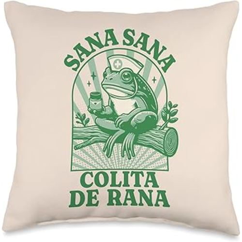 Sana Sana Colita De Rana Cute Mexican Nurse - Mexican Saying Throw Pillow