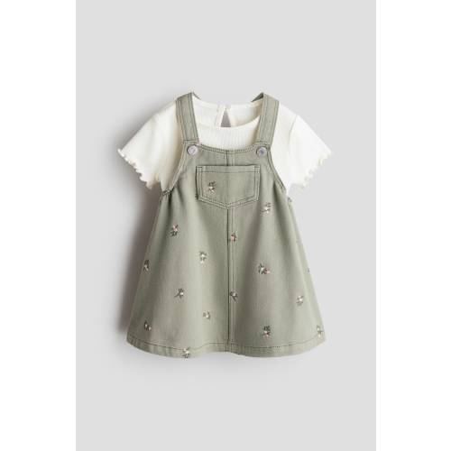 2-PIECE OVERALL DRESS AND TOP SET