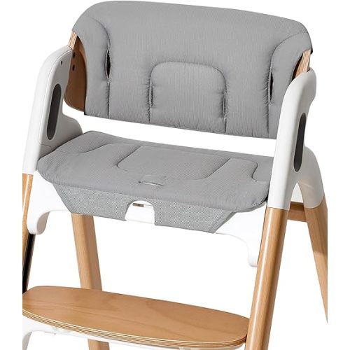 Momcozy High Chair Cushion & Backrest Set - Machine Washable Gray Seat Pad