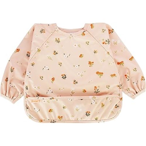 Waterproof Long Sleeve Bib – Machine Washable Baby Bibs for Eating – Baby Smock Bib for Toddler – BLW Supplies for Baby