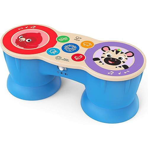 Baby Einstein Upbeat Tunes Magic Touch Wooden Drum Musical Toy, Ages 6 Months +