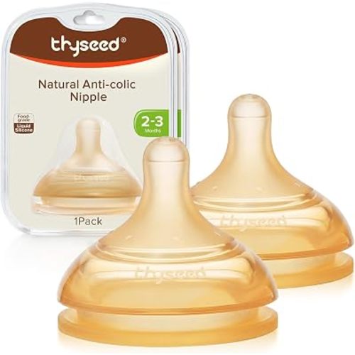 Thyseed Anti-Colic Series Nipple, Medium Flow,2+ Months, 2-Pack