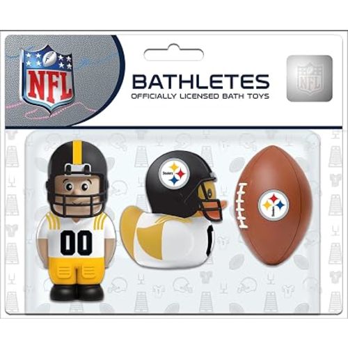 Baby Fanatic Bath Toys 3 Pack - Pittsburgh Steelers - Officially Licensed NFL Toy Set for Babies