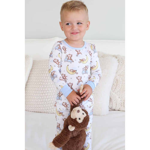 Monkey See, Monkey Snooze Two Piece Bamboo Pajamas | Caden Lane