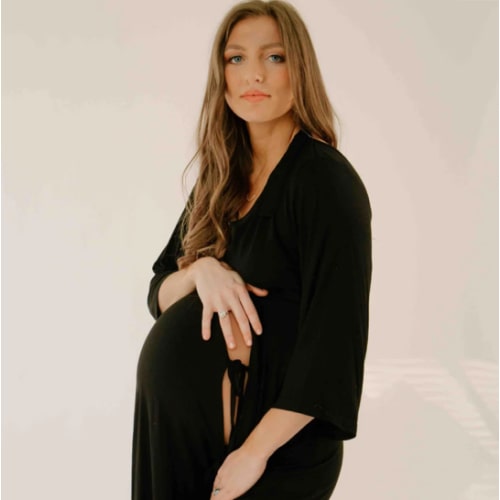 Lila Labor & Postpartum Gown in Black