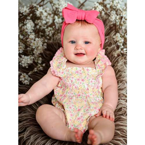 Floral Girls Smocked Ruffle Romper – Rylee Faith Designs
