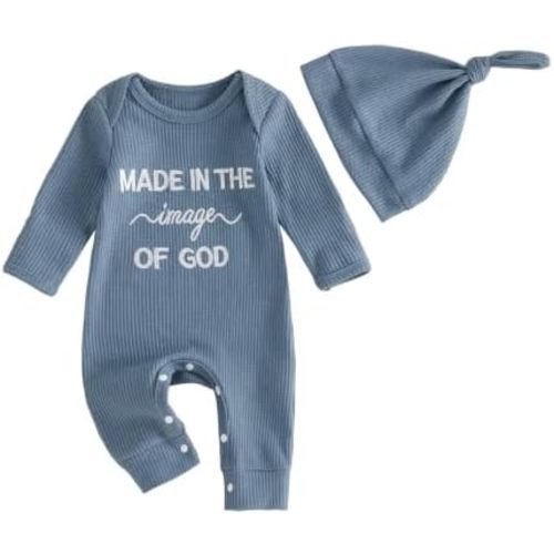 Newborn Outfits Baby Boy Clothes Waffle Romper Jumpsuit Hat