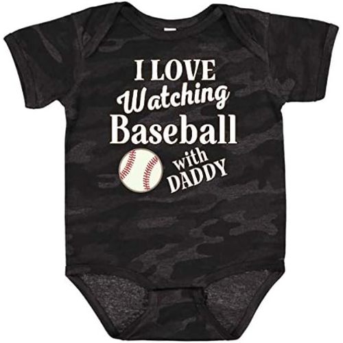 inktastic Daddy Baseball Grandson Baby Bodysuit