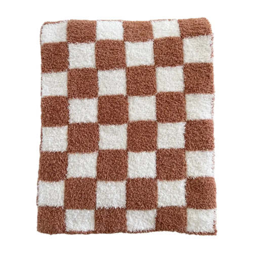 Terracotta Checkered Child Throw Blanket