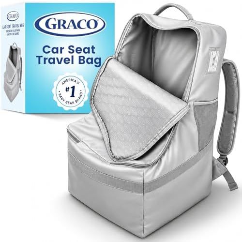 Graco Padded Car Seat Travel Bag & Infant Carrier Backpack, Gray