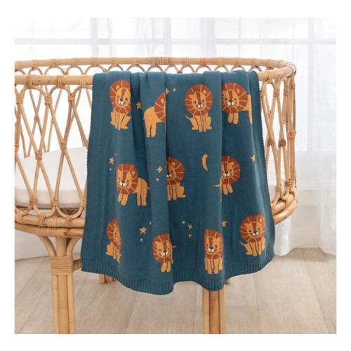 Living Textiles | Whimsical Lion Baby Blanket