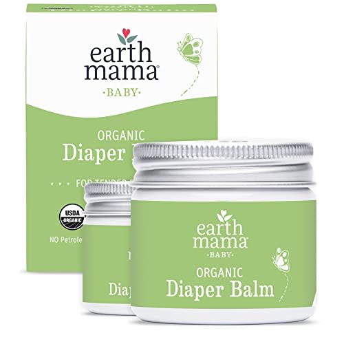 Earth Mama Organic Diaper Balm Multipurpose Baby Ointment | EWG Verified, Petroleum & Fragrance Free with Calendula for Sensitive Skin, 2-Fluid Ounce (2-Pack)