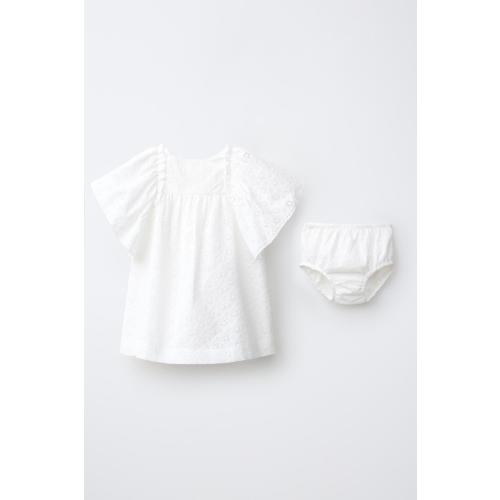 EMBROIDERED DRESS AND BLOOMERS - White | ZARA United States
