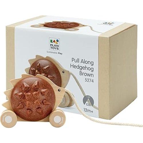 PlanToys Pull Along Hedgehog – Brown (5274)