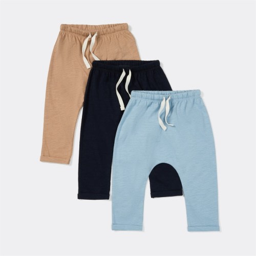 Dymples Baby Pants 3 Pack - Blue & Brown - Size 1