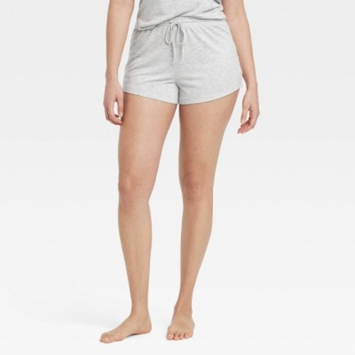 Women's Cooling Jersey Pajama Shorts - Auden™ Gray L: Midweight Knit, Elastic Waist, 2.75" Inseam