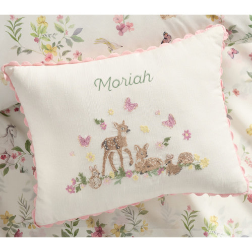 AERIN Embroidered Fawn Personalized Pillow