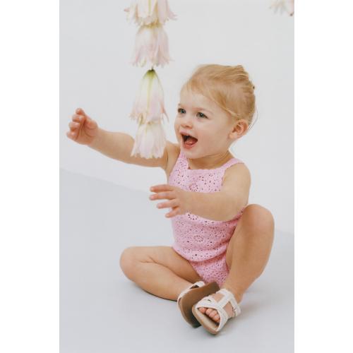 PLAIN CROCHETED FLOWER ROMPER - Pink | ZARA United States