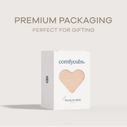 Muslin Cotton Baby Bibs, 4 Pack, Adjustable Size with Easy Snaps, Soft and Super Absorbent, Washable and Reusable By Comfy Cubs - Blush