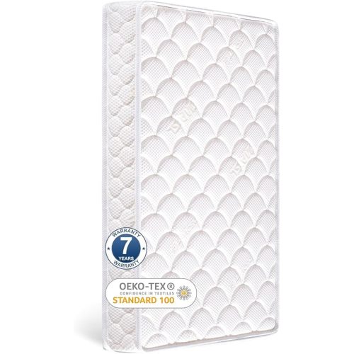 Premium Crib & Toddler Mattress-52"x27.6"x5", 100% Knitted Fabric, Soft Moisture Absorbent & Breathable Crib Mattress, Fits Standard Cribs & Toddler Beds