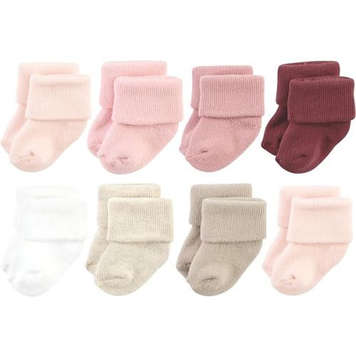 Hudson Baby Baby Girls' Cotton Rich Newborn and Terry Socks