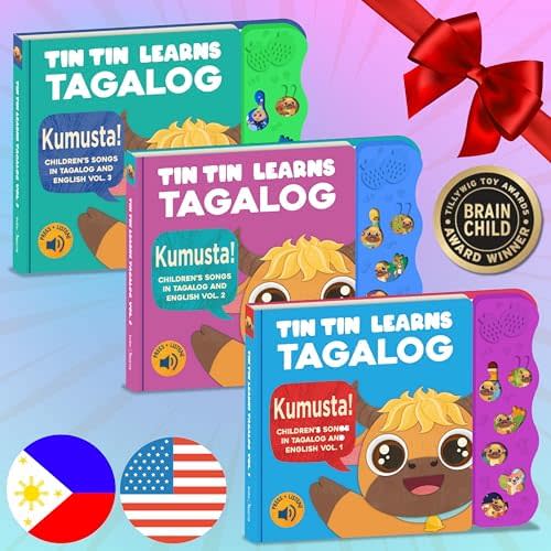 Bundle Deal — Interactive Sound Board Book for Toddlers 1-3, Bilingual English & Filipino Songs & Nursery Rhymes, Talking Musical Book, Musical Toy Gift for Babies & Kids
